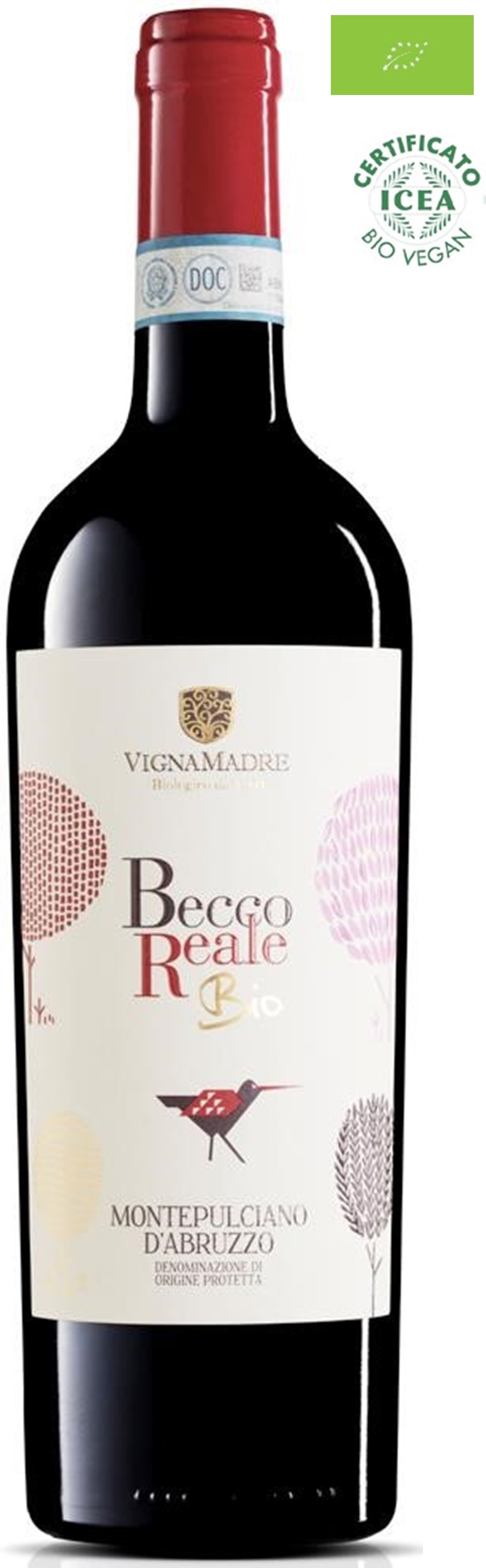 Montepulciano d\'Abruzzo DOP Becco Reale BIO 0,75l 13,5% - 2018 | Vigna  Madre - Rotwein aus Abruzzen | Rotweine