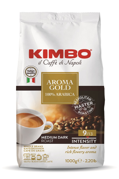 Caffe Aroma Gold 100% Arabica ganze Bohnen 1Kg | Kimbo
