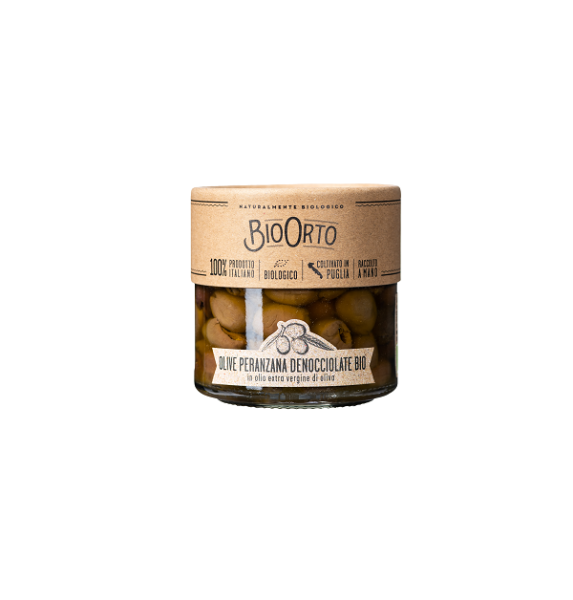 Olive Peranzana ohne Stein im extra natives Olivenöl 180g | BioOrto