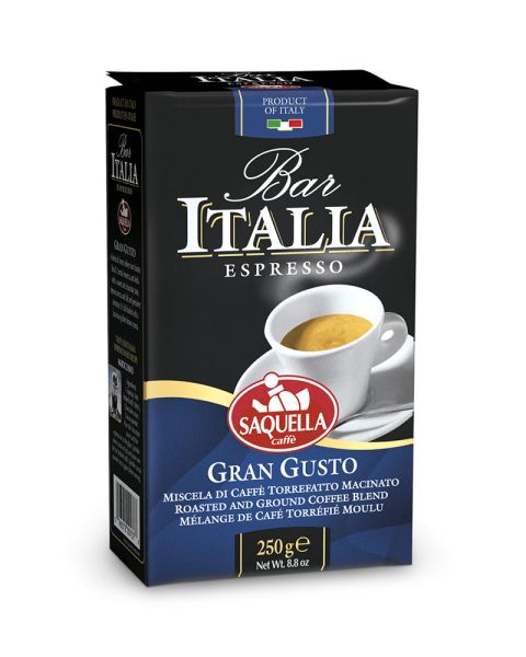 Caffe Espresso Gran Gusto BAR Italia 250g gemahlen | Saquella