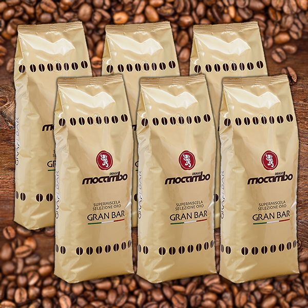 6x Caffe Gran Bar Gold ganze Bohnen 1Kg | Mocambo