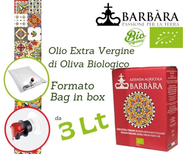 Olio extra vergine di oliva Bag in Box BIO 3L/Barbara