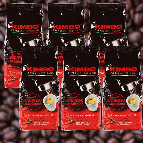 6x Caffe Kimbo Napoletano 1 Kg ganze Bohnen | Kimbo