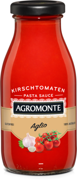 Fertige Tomatensoße mit Aglio Knoblauch 260g | Agromonte