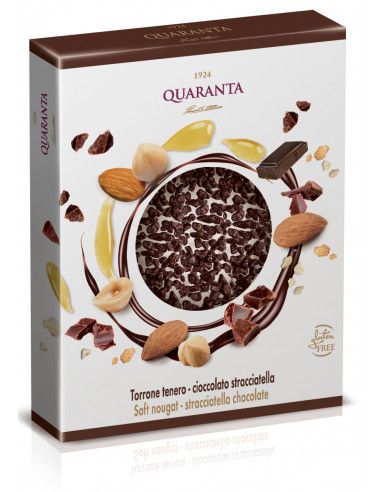 Weicher Nougat Mattonella mit dunkler Schokolade Stracciatella 150g | Quaranta