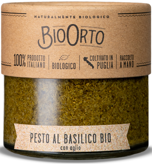 Pesto mit Basilikum und Knoblauch BIO 180g/BioOrto