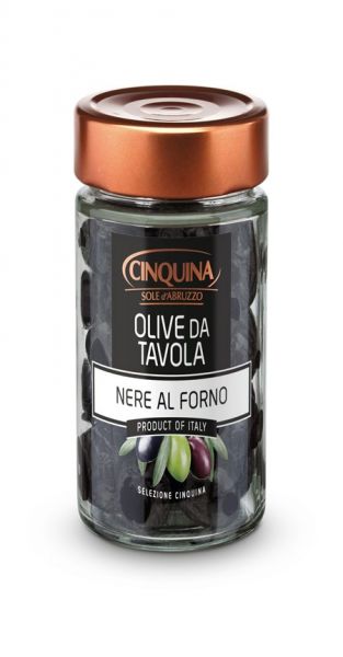 Olive da tavola, schwarz, in Ofen gebacken 320g/Cinquina