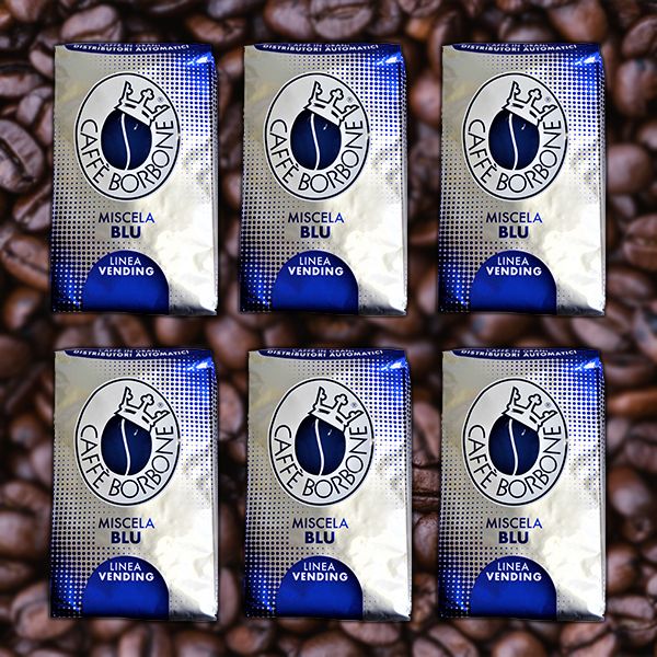 6x Miscela blu Kaffee 1 Kg ganze Bohnen | Caffe Borbone