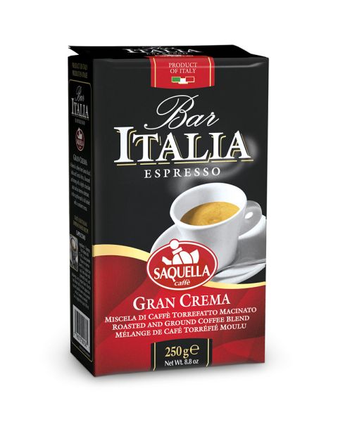 Caffe Espresso Gran Crema BAR Italia 250g gemahlen | Saquella