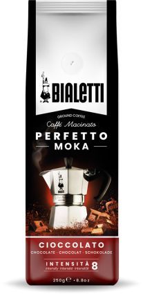 Caffé Perfetto mit Schokolade aroma gemahlen in Beutel 250g | Bialetti