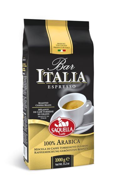 Caffe Bar Italia Espresso 100% Arabica 1Kg Bohnen | Saquella