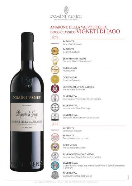 Amarone Della Valpolicella DOCG Classico Vigneti di Jago Domini Veneti 0,75l 16,5%- 2015 / Negrar